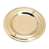 Kerzenteller Mit Ripp-Rand Ø13Cm Aus Messing Gold Kerzenhalter Rund Dekoteller