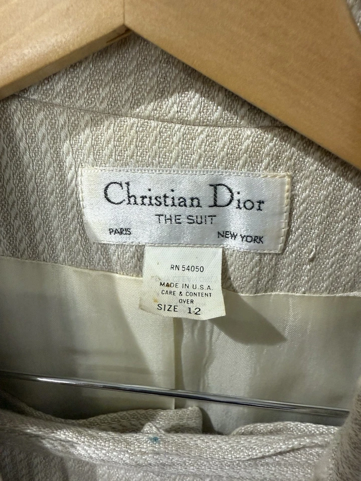 Conjunto de traje falda blazer vintage Christian Dior para mujer años 90 hecho en EE. UU. talla 12 Foto 2 de 4