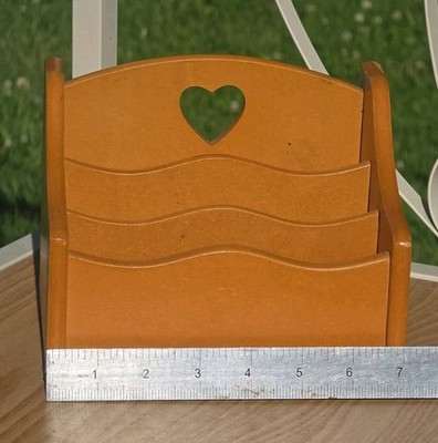 Wooden Heart Cut-Out Mail/Card Holder Lazy Susan Grandmacore 90's Cottagecore 