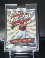 Fernando Mendoza 2025 Wild Card Comix Improbable White & Silver 2/4 Rookie RC SP