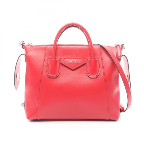 GIVENCHY Antigona Soft Small 2way Handbag Bag Leather Red Used