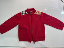 Burberry red knit cardigan sweater 12m