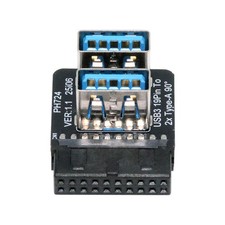 CY Angled Dual USB 3.0 Type-A Female to Motherboard 20/19 Pin Box Header Adapter