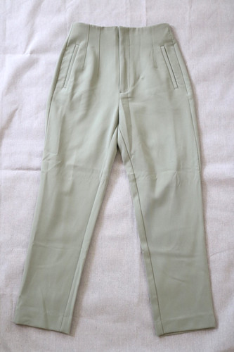 Stradivarius Women’s Sage Green Slim Trouser Slacks US 4 EU 36 New With Tags