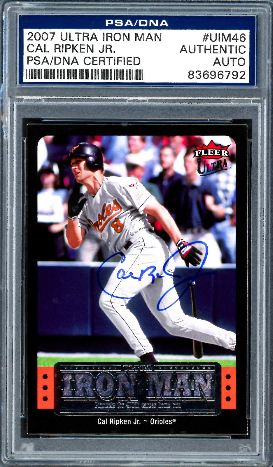 Cal Ripken Jr. Signed 2007 Ultra Iron Man Card UIM46 Orioles PSA/DNA #83696792