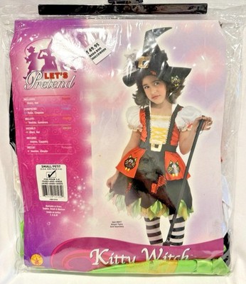 Kids Girls - Rubies Lets Pretend Kitty Witch Halloween Costume Size Small 4-6