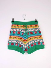 ZARA Knit Shorts L Colourful Fair Isle Pattern 100% Cotton Retro Boho Style NWT