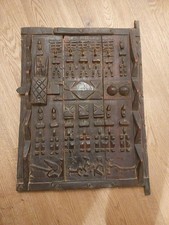 Antica Originale Porta Granaio in legno Dogon, Bellissima Patina, Dim.44 x 56 Cm