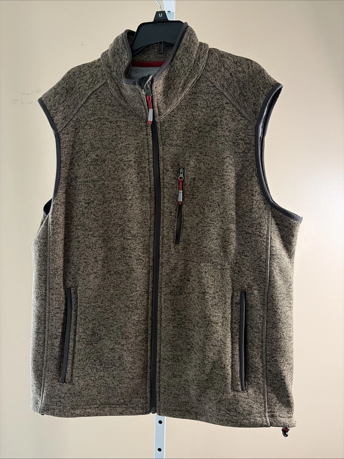 Orvis Brown Denali Sweater Fleece Vest Full Zip L Pockets Sporty Classic