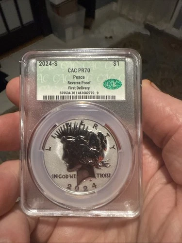 2024-S $1 Proof Peace Reverse Proof - Silver Dollar CAC PR 70 First Delivery