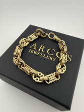 9ct Gold Stars Bars Belcher Bracelet 9.5" 11mm 23.71g approx