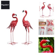 Statue da giardino fenicotteri in metallo, fenicottero rosso, arte di corte, sculture da esterno per...