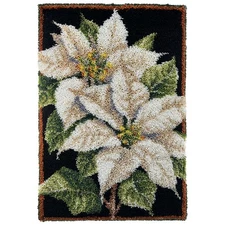 Herrschners® White Poinsettia Latch Hook Kit