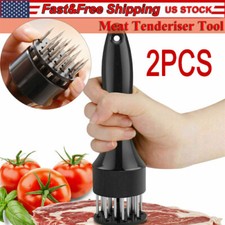 2X Stainless Steel Meat Tenderizer Needle 21 Pin Steak BBQ Kitchen Cooking Tool