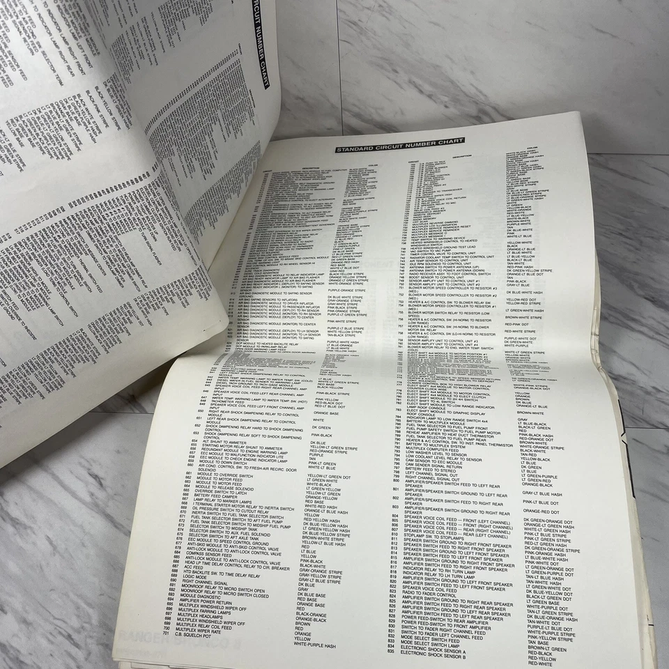 1987 年福特 Ranger Bronco II 卡车真空和布线图大号折叠指南 — 第 3/4 张图片