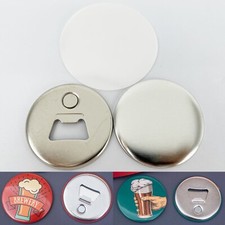 2-1/4" 58mm Bottle Opener with Magnet Nickle Button DIY 100 Sets/Pack