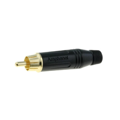 ACPR-BLK Stecker RCA männlich gerade Löten schwarz vergoldet 3-7mm AMPHENOL