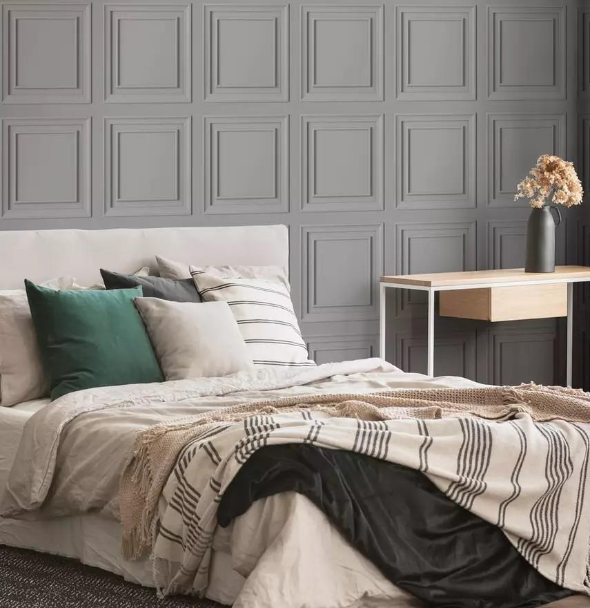 Fresco Wood Panel Grey Wallpaper eBay