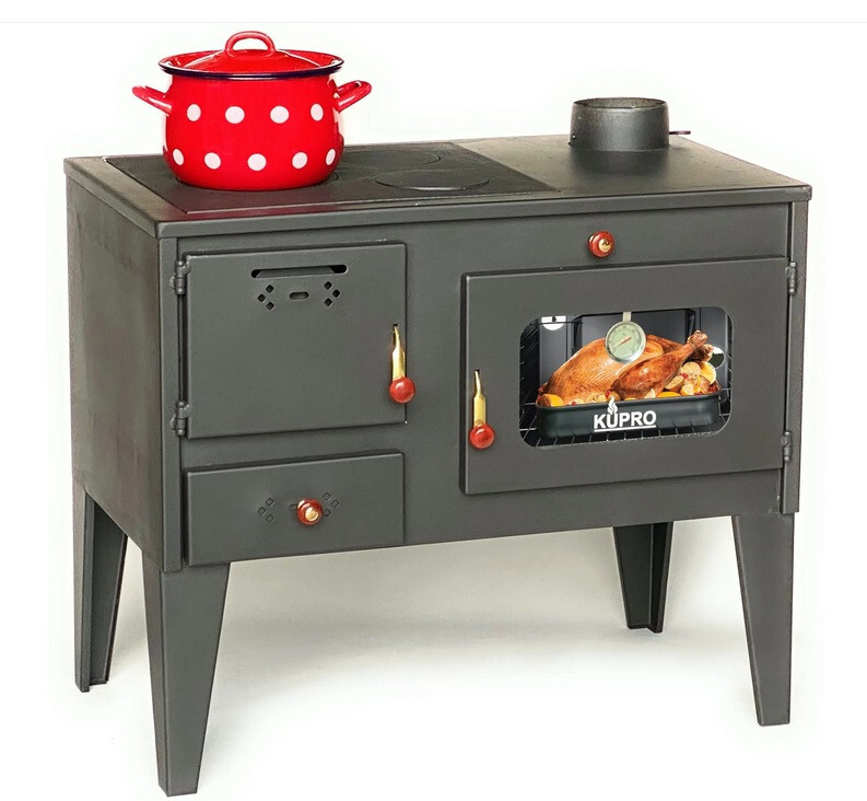 Estufa de Leña para Cocinar con Horno y Placa Superior de Hierro Fundido- 7.5 Kw