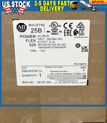 25B-D037N114 Allen Bradley ''Factory Sealed-2022'' Catalog 25B-D037N114 Ser A