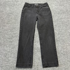 Riders by Lee Womens Straight Leg Jeans Size 8L Black Denim Relaxed Fit Mid Rise