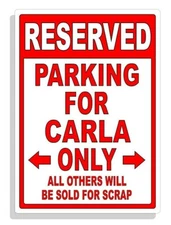 Personalized Parking Sign Wall Decal Metal Sign No Parking Customized CARLA