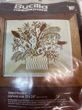 Bucilla Needlepoint  Dried Flowers  4941  21x24  Vintage  Canvas  New