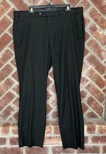 Lauren Ralph Lauren 38X30 Black Dress Pants Flat Front Polyester Rayon READ