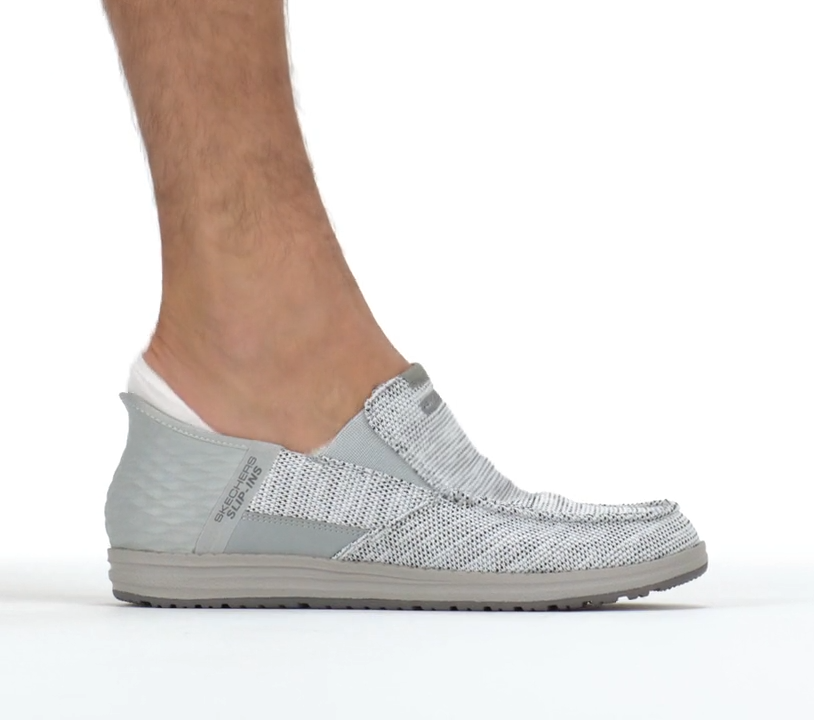 SKECHERS Melson-Medford Light Gray Slip-ins Sneaker Shoe 