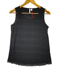 Elle Womens Black Sleeveless Top Lined Size XS 