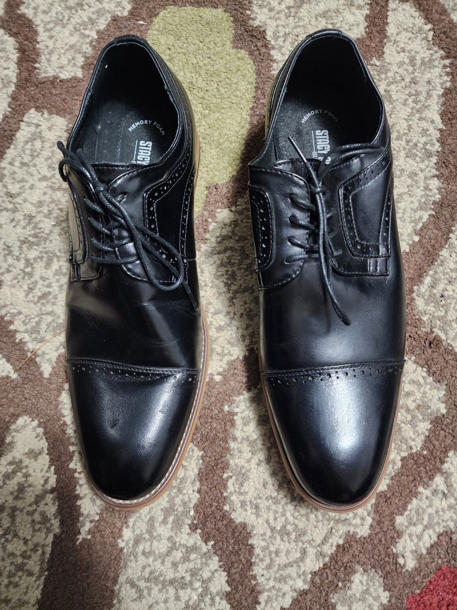アダムん Stacy Adams Dickinson Black Cap Toe Leather Oxfords Men's Size 12m