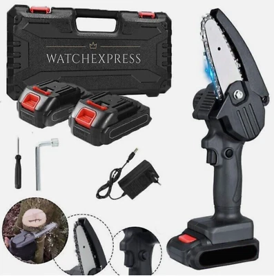 MINI MOTOSEGA A BATTERIA 48V 4POLLICI LUBRIFICATA OLIO ELETTROSEGA TAGLIARAMI