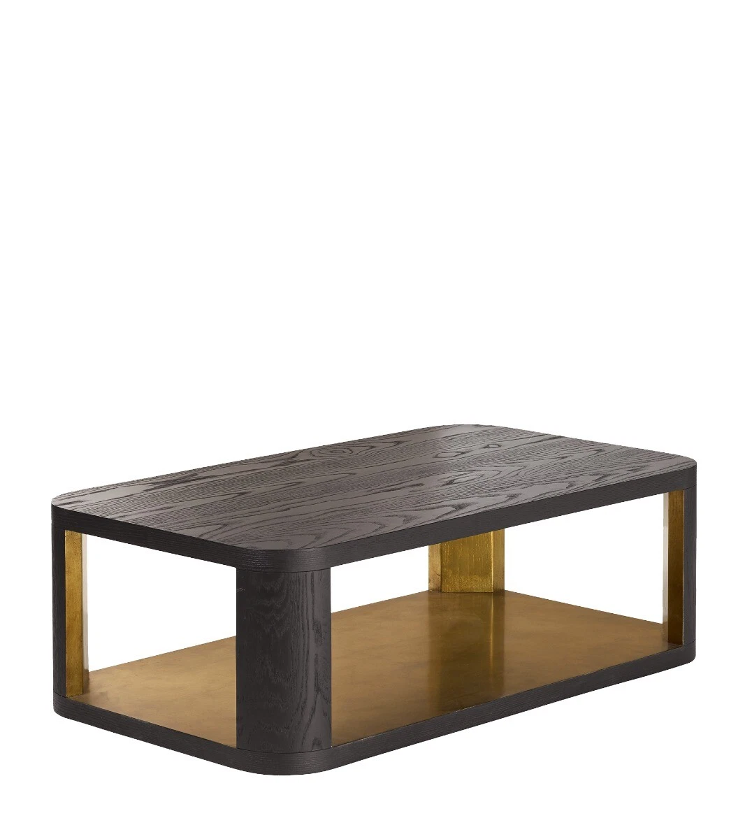 OKA Khafra Black Ash Wood Gold Leaf Coffee Table RRP 1675