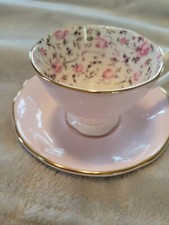 Royal Albert China Vintage ROSE CONFETTI Teacup Cup and Saucer Set new open boxp