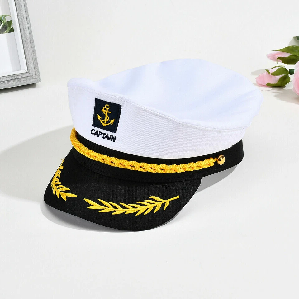 Adult Kids Sailor Ship Boat Captain Hat Navy Marins Admiral Cap Cosplay for Men - Image 3 of 4