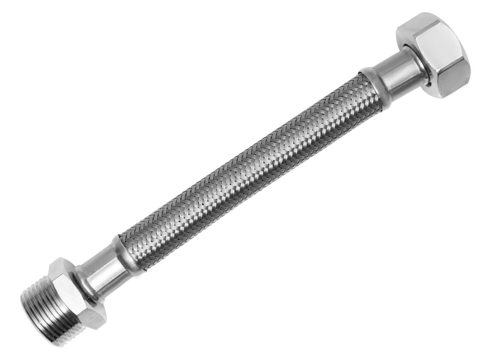 Produktbild von SFX Flexschlauch 100 Cm – 3/8″ ÜM X 3/8″ AG, Trinkwasser-Panzerschlauch DN8, Edelstahl, Made In Germany, DVGW-zertifiziert