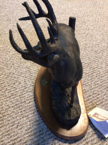 Statua vintage 1999 Rudl R Mergelman Check Point Fountain Creek Whitetails illimitata - Foto 16 di 17