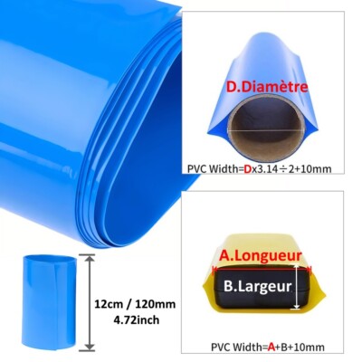 Tubo Termorestringente ISOLATECH In PVC - Blu, Ø76,4mm, Lunghezza 1 Metro, Per Isolamento Batterie 18650 - Foto 4