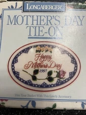 Longaberger Basket 1997 Mother's Day Basket Tie-on ~ Mom Mother - New in Box