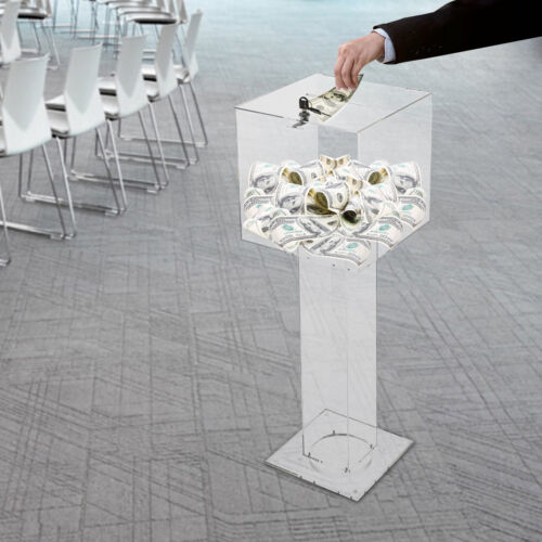 Acrylic Suggestion Box, Acrylic Donation Box, Clear Box for Donation & Ballot