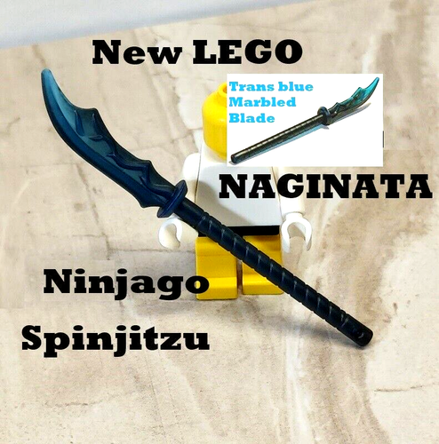New LEGO Ninjago Sword Weapon NAGINATA Sword Trans Blue Marbled Blade Pearl Gray