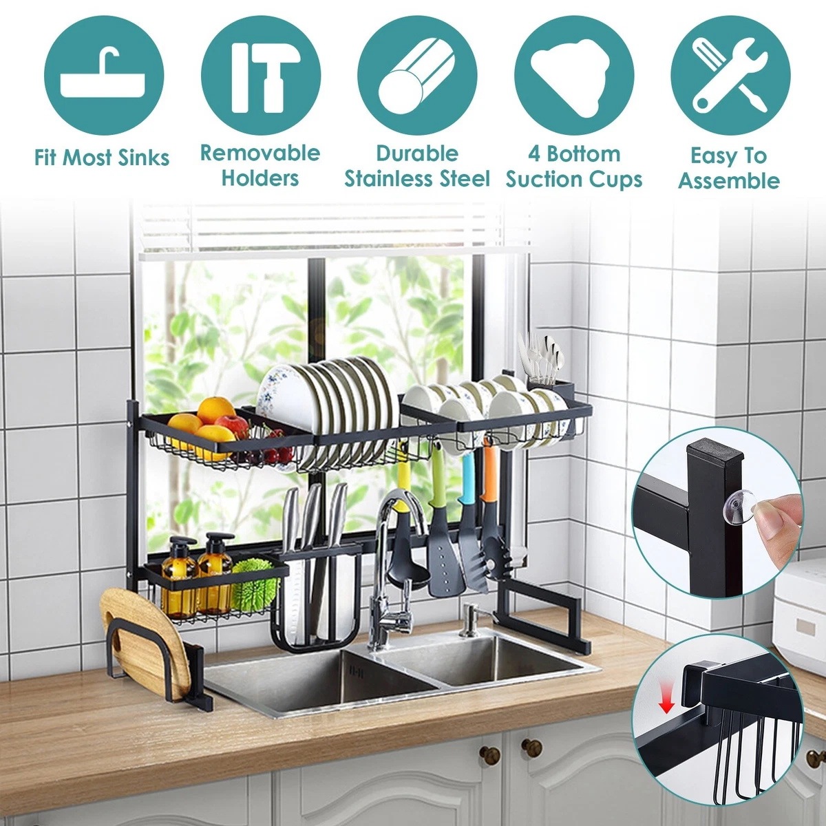 Adjustable Over-The-Sink Dish Drainer