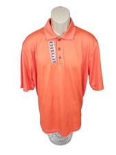 Kirkland Signature Men's Polo Size Large Orange Short Sleeve Performance Golf