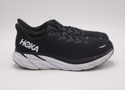Size 2E Hoka One One Clifton Black White