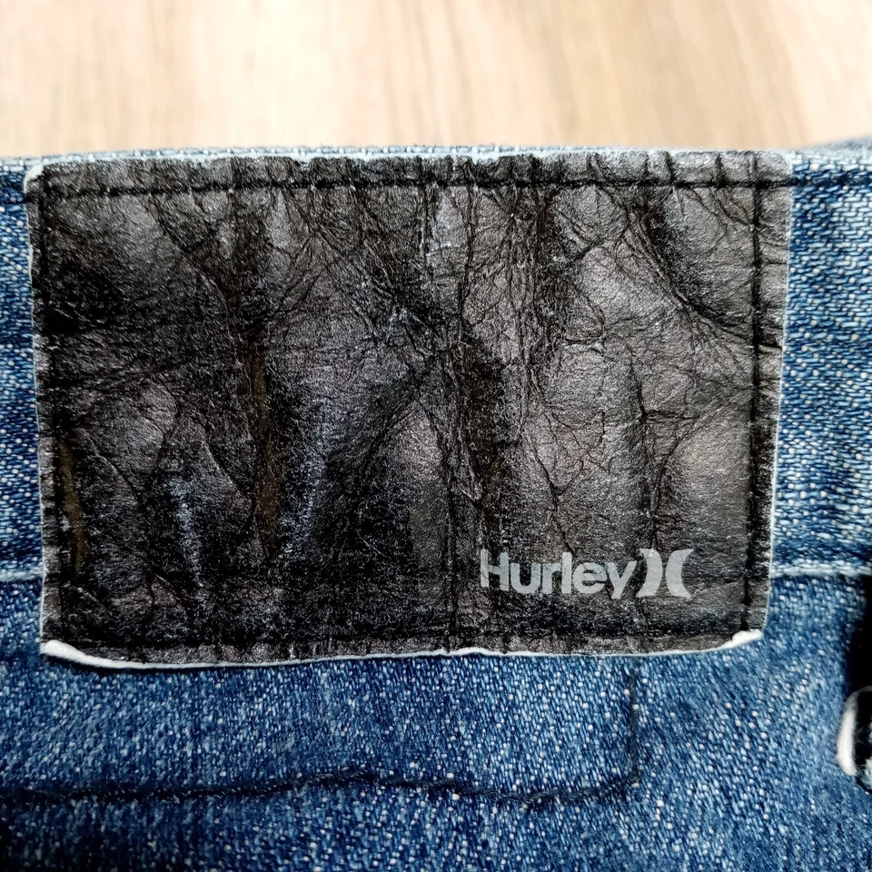 Hurley Jeans Mens 32x31 Straight Cotton Denim Blue Medium Wash - Image 4 of 4