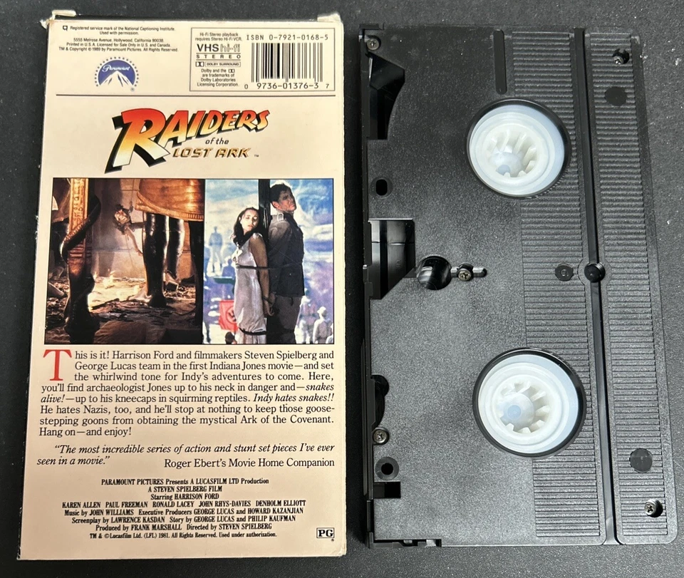 Raiders of the Lost Ark VHS Harrison Ford Karen Allen Paul Freeman Ronald Lacey - Image 2 of 4