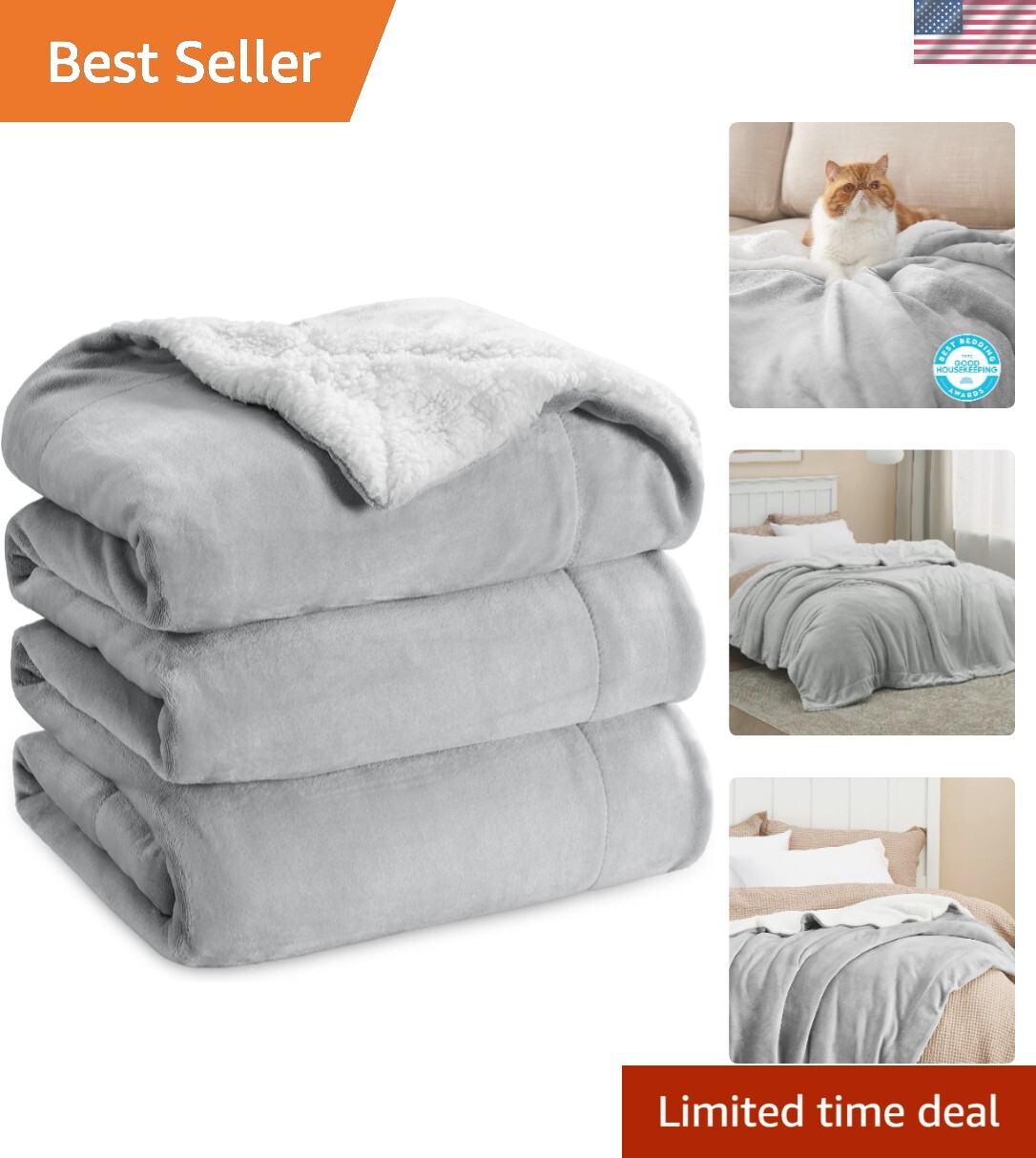 Sherpa Fleece Blankets Queen Size for Bed - Thick and Warm, Soft Fuzzy Plush ...