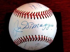 JOE DIMAGGIO VINCE & DOM DIMAGGIO CHYLAK HOF SIGNED AUTO OAL BASEBALL JSA LOA