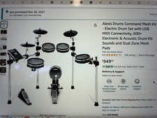 Alesis Command Mesh 8-piece Mesh Drum Kit  Stool  Amp  Headphones  1300 new 