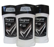 Degree Men Ultrqaclear +  Antiperspirant, Black and White, 2.7 3 Pack